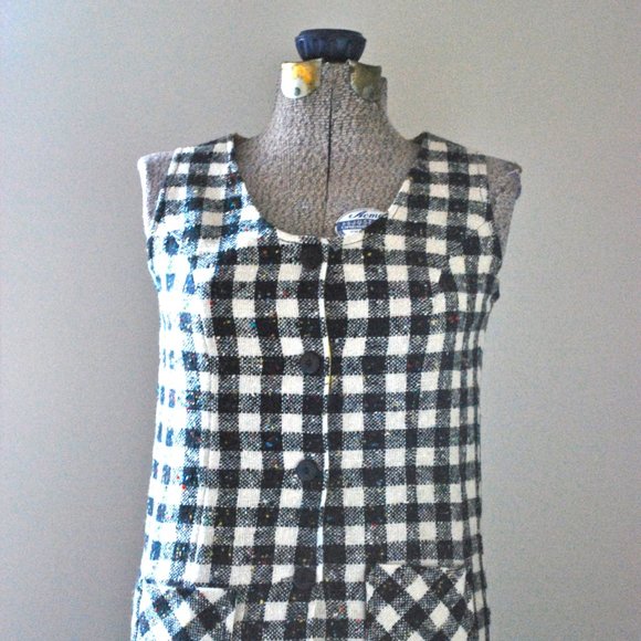 Black & White checkered Wool tweed jumper - Picture 2 of 12